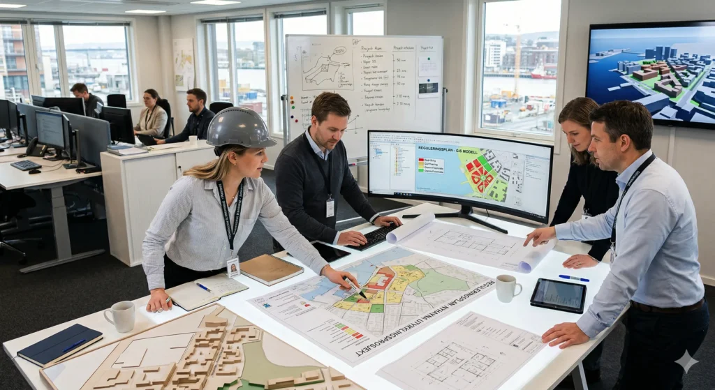 Forslagsstillers plankonsulent utarbeider reguleringsplan med plankart og bestemmelser