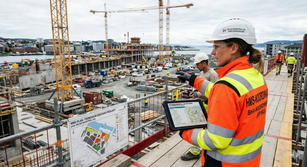 SHA-koordinator følger opp sikkerhet, helse og arbeidsmiljø på byggeplass